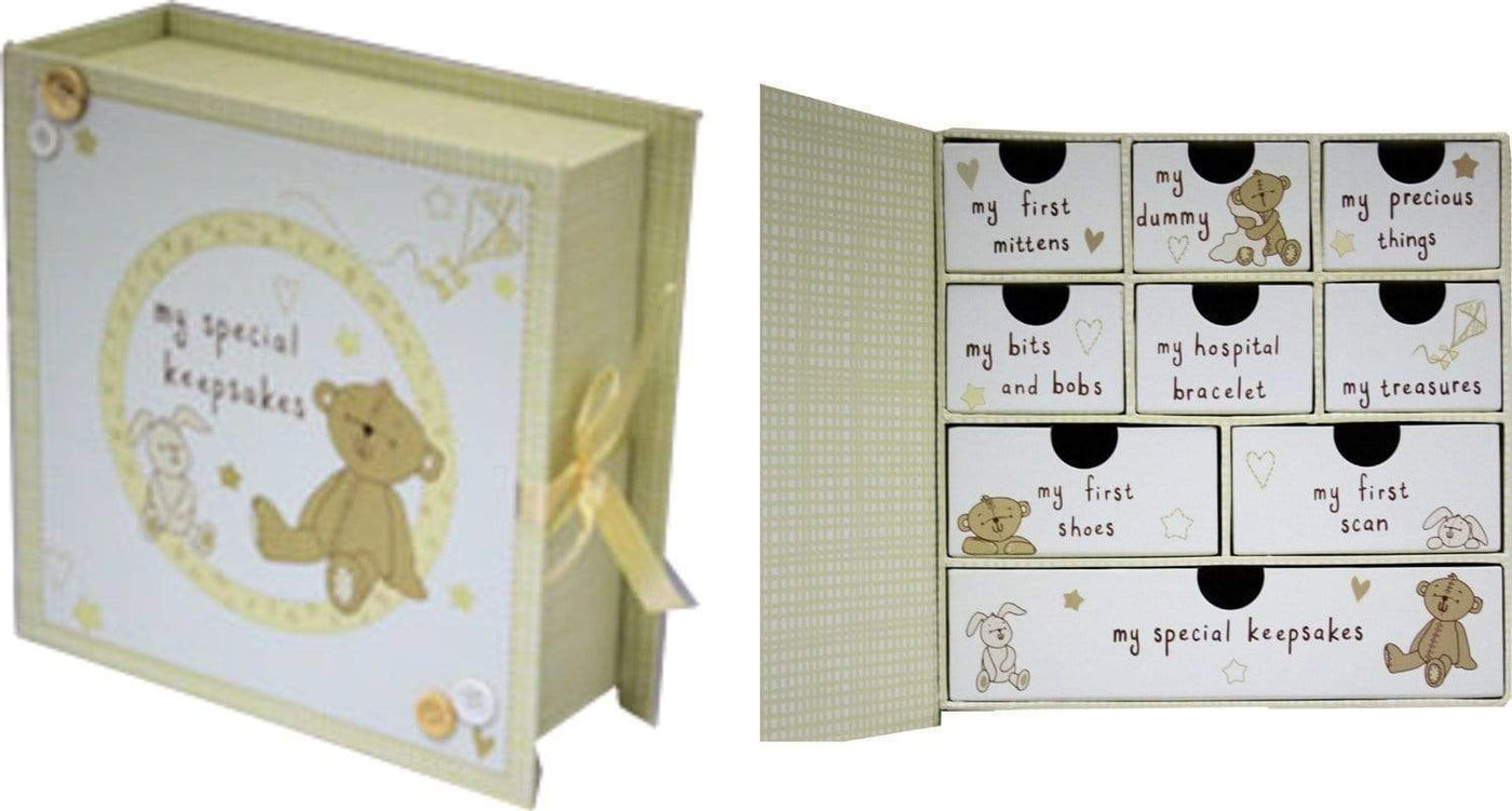 Widdop Gifts Trinket & keepsake Boxes Button Corner Babies Special Compartmental Keepsakes Box