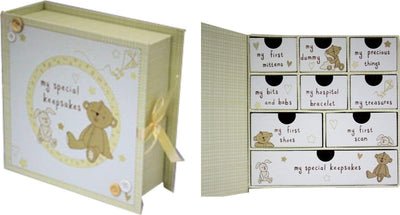 Widdop Gifts Trinket & keepsake Boxes Button Corner Babies Special Compartmental Keepsakes Box
