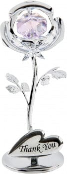 Widdop Gifts Ornaments Crystocraft Thank You Rose