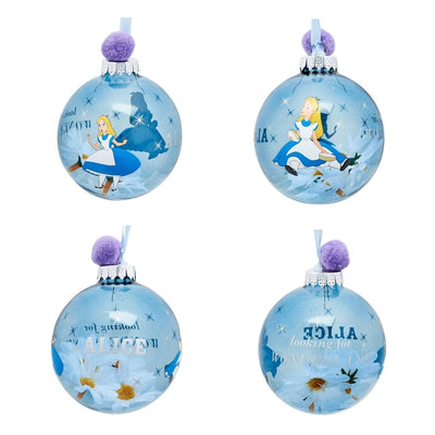 Widdop Gifts Christmas Decorations Disney Alice in Wonderland Set of 7 Christmas Tree Baubles