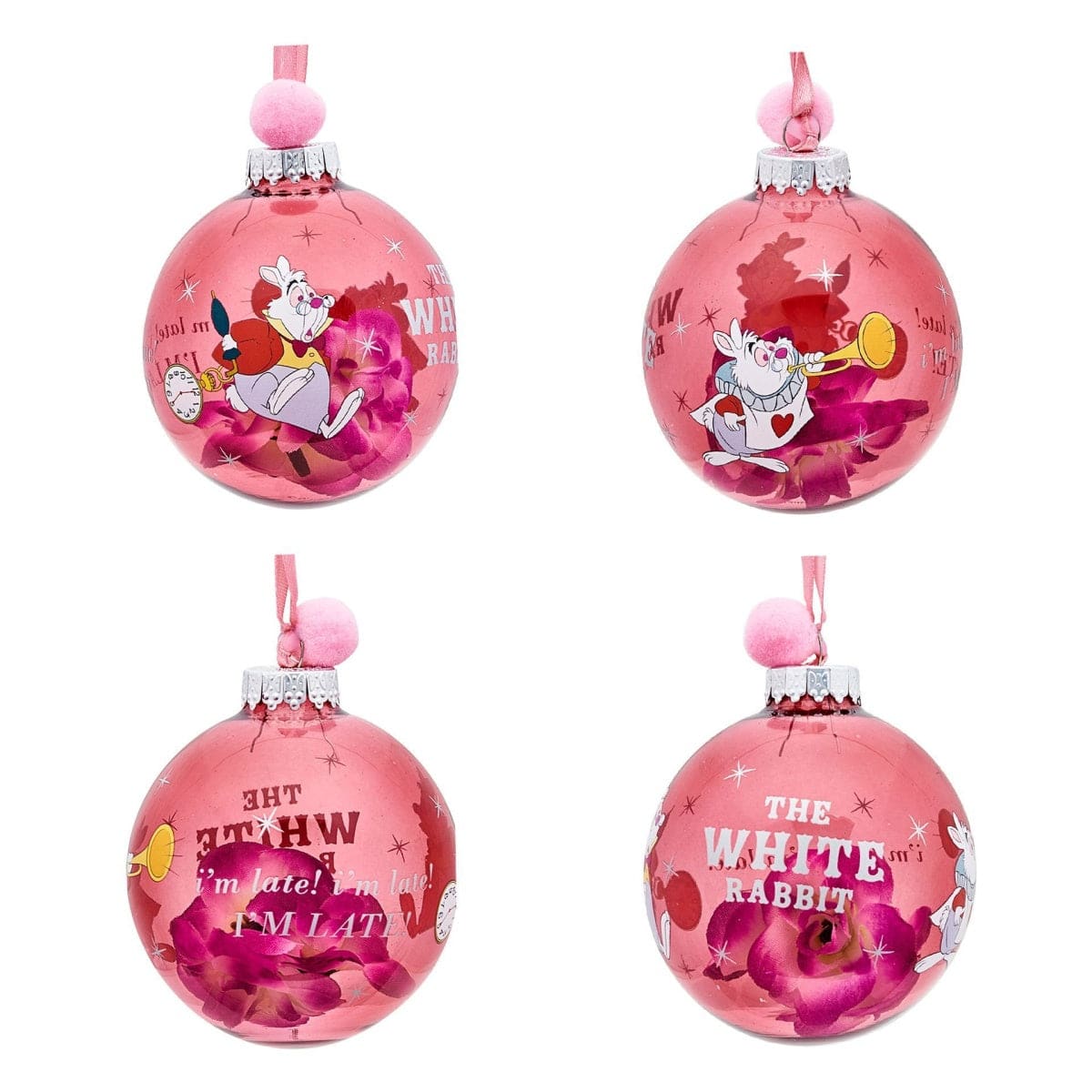 Widdop Gifts Christmas Decorations Disney Alice in Wonderland Set of 7 Christmas Tree Baubles