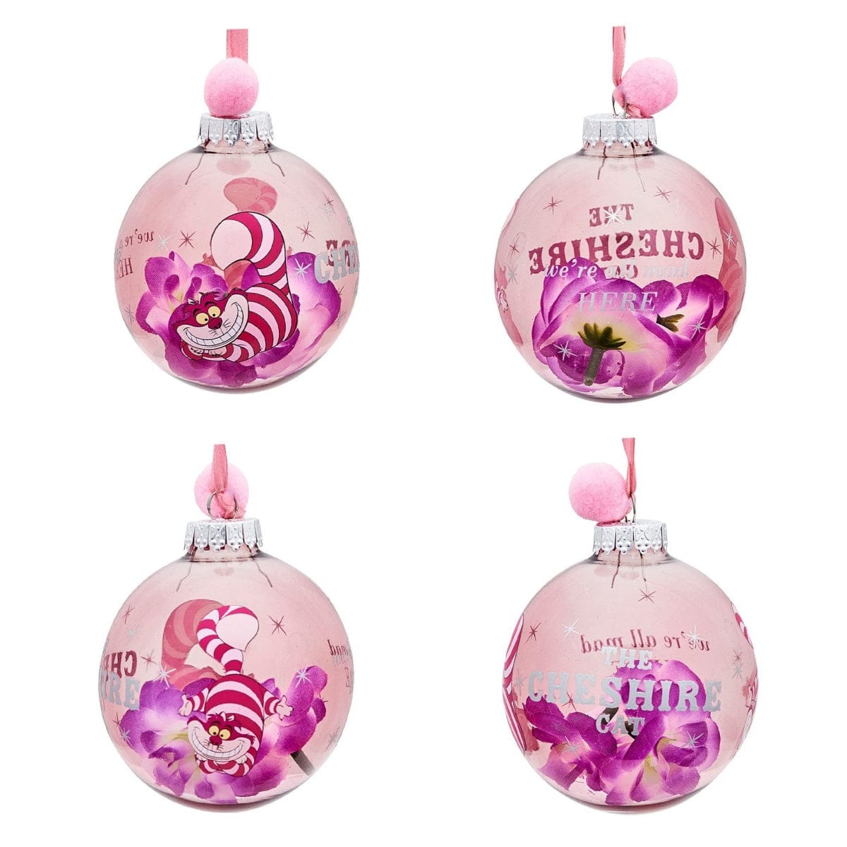 Widdop Gifts Christmas Decorations Disney Alice in Wonderland Set of 7 Christmas Tree Baubles