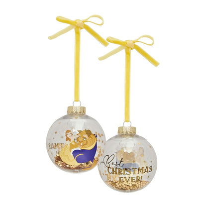 Widdop Gifts Christmas Decorations Disney Beauty and The Beast Set of 7 Christmas Tree Baubles