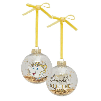 Widdop Gifts Christmas Decorations Disney Beauty and The Beast Set of 7 Christmas Tree Baubles