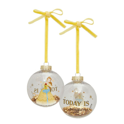 Widdop Gifts Christmas Decorations Disney Beauty and The Beast Set of 7 Christmas Tree Baubles
