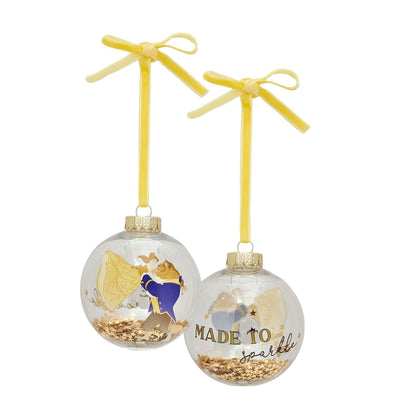 Widdop Gifts Christmas Decorations Disney Beauty and The Beast Set of 7 Christmas Tree Baubles