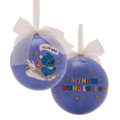Widdop Gifts Christmas Decorations Disney Lilo & Stitch Set of 4 Christmas Tree Baubles