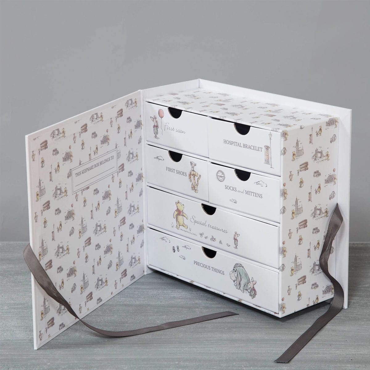 Widdop Gifts Storage Tins, Trinket & keepsake Boxes Disney Winnie the Pooh Grey Baby Keepsake Box