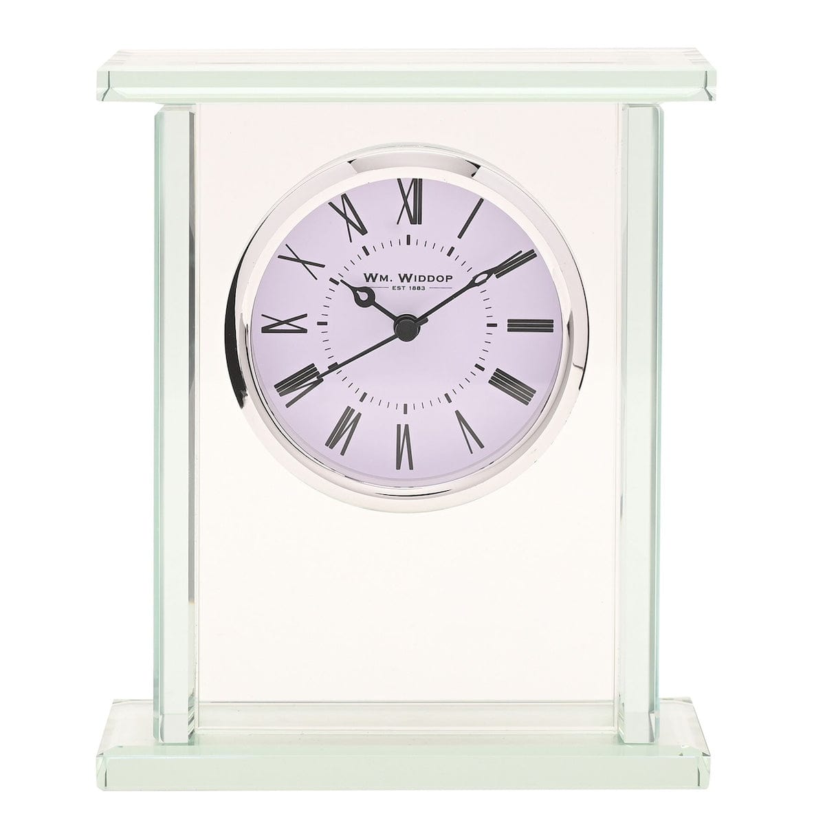 Widdop Gifts Clocks Glass Design Mantel Clock