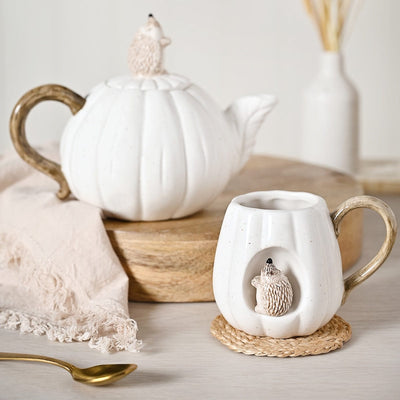 Widdop Gifts Mugs Glazed Hedgehog White Pumpkin Mug