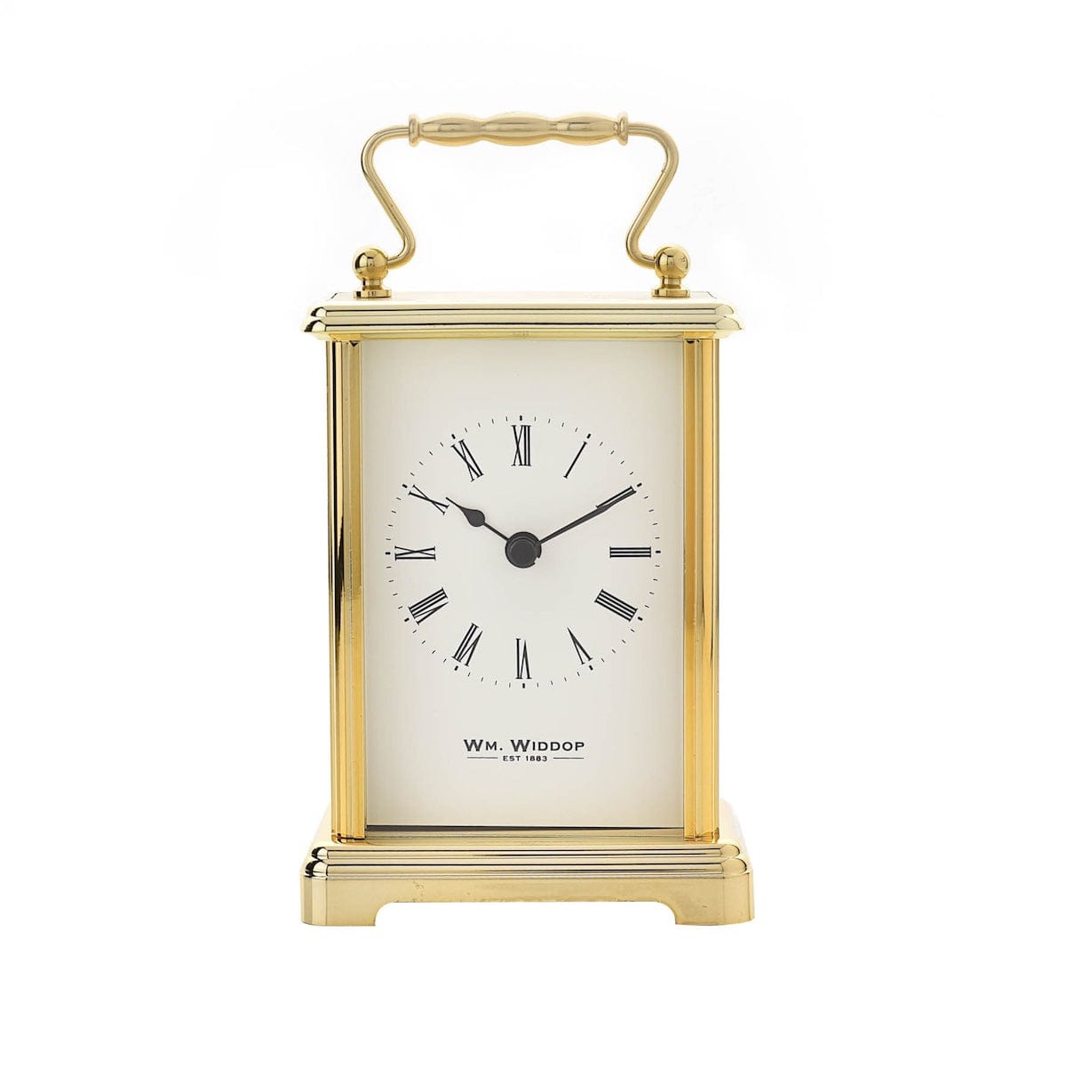 Widdop Gifts Clocks Gold Carriage Clock with White Dial