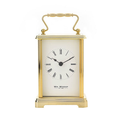 Widdop Gifts Clocks Gold Carriage Clock with White Dial