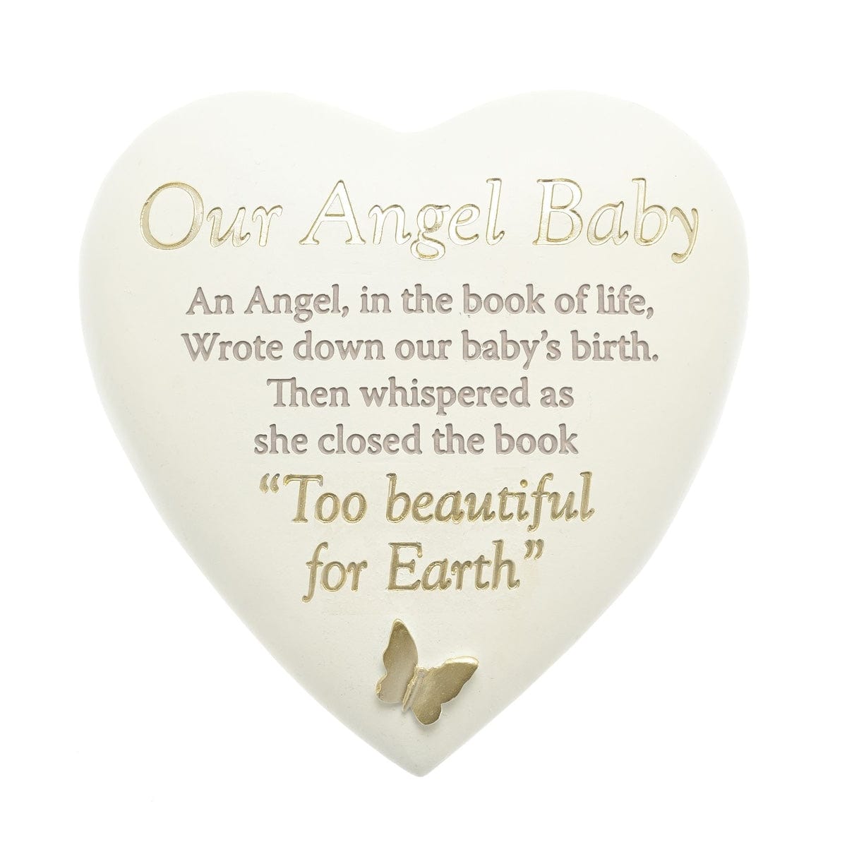 Widdop Gifts Wall Signs & Plaques Our Angel Baby Heart Shaped Graveside Plaque