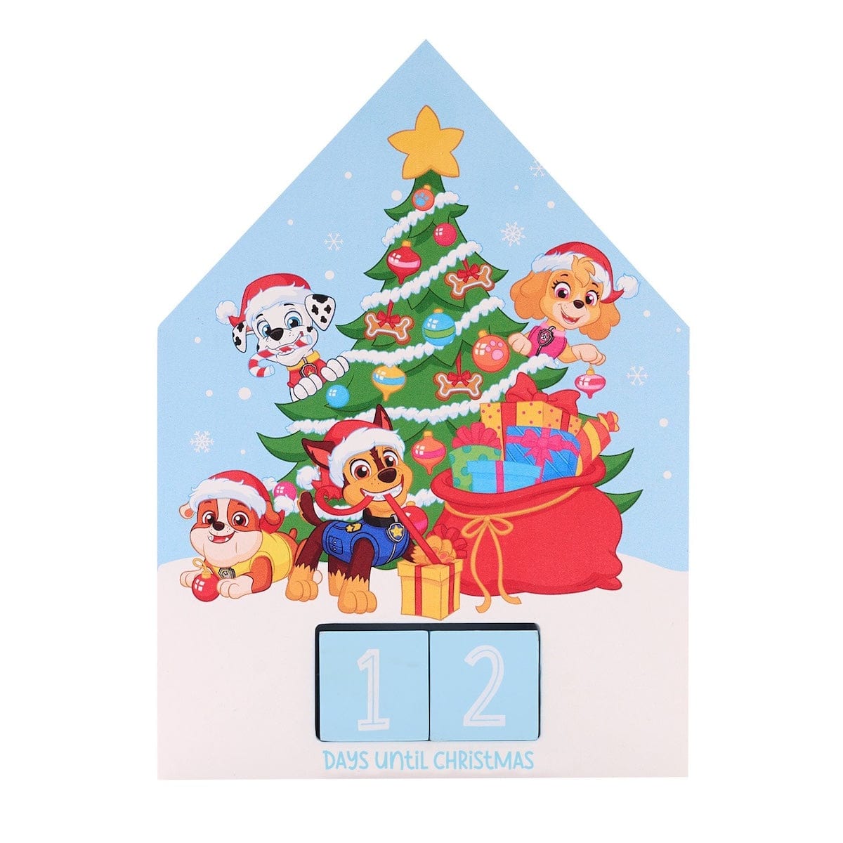 Widdop Gifts Advent Calendar Paw Patrol Christmas Countdown Wooden Calendar