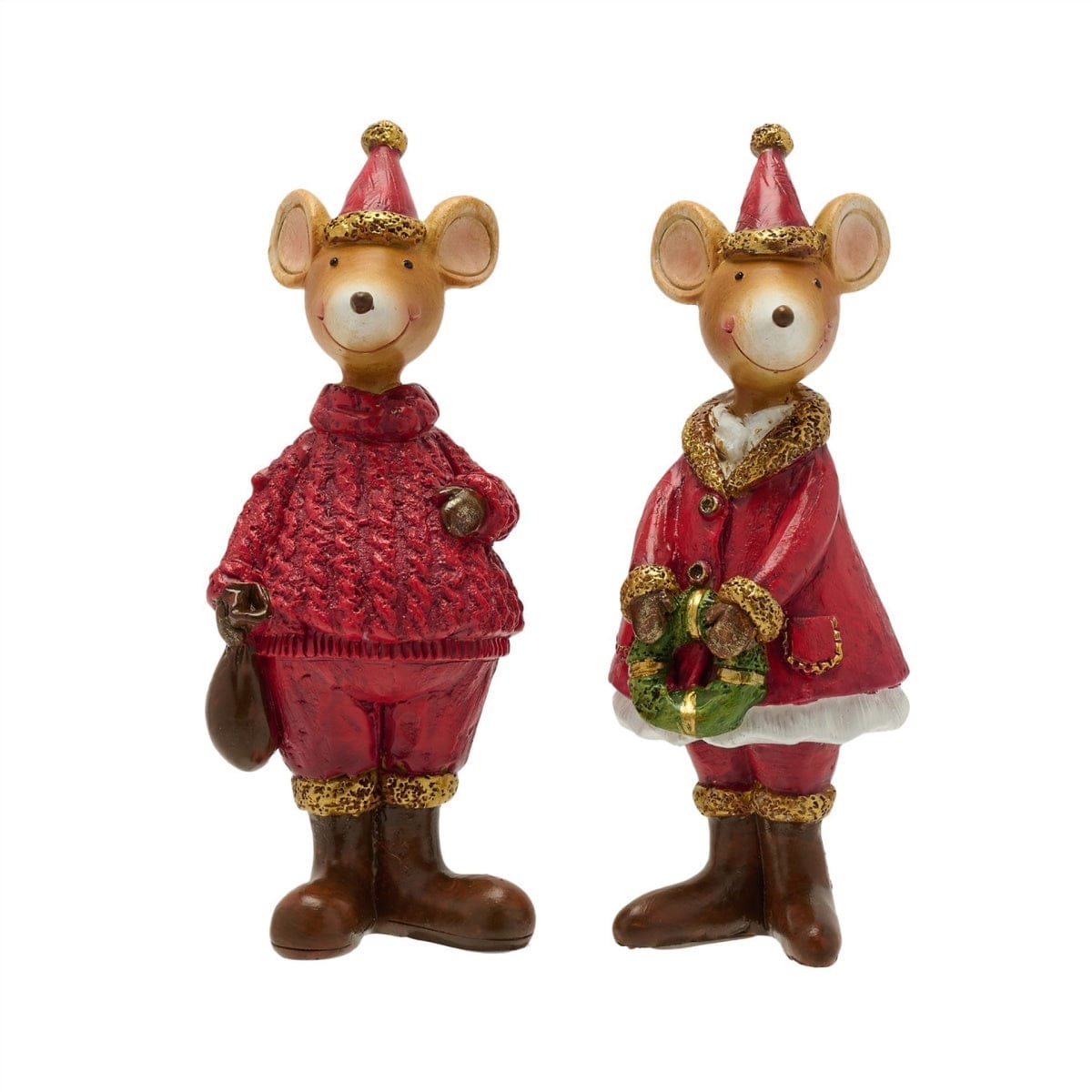 Widdop Gifts Christmas Decorations Set of 2 Festive Mice Christmas Ornaments