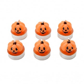 Set of 6 Pumpkin Tea Light Halloween Decorations