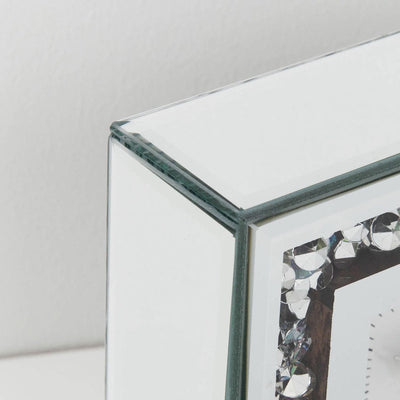 Widdop Gifts Clocks Silver Crystal Border Mantel Clock