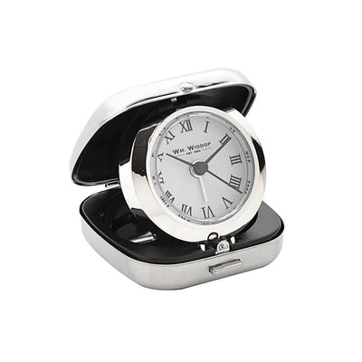 Widdop Gifts Clocks Silver Fold Up Travel Alarm Clock