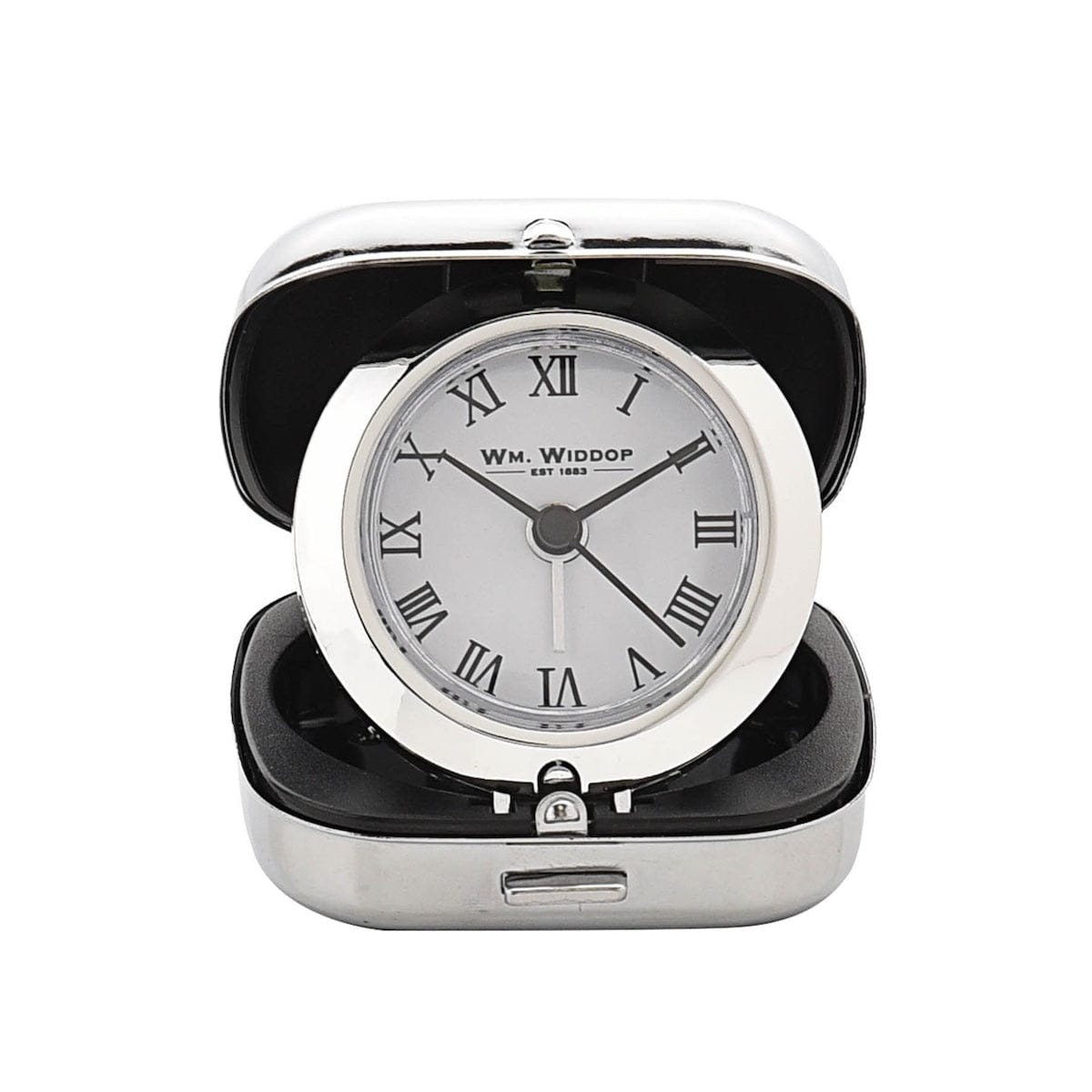 Widdop Gifts Clocks Silver Fold Up Travel Alarm Clock