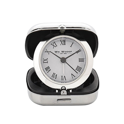 Widdop Gifts Clocks Silver Fold Up Travel Alarm Clock