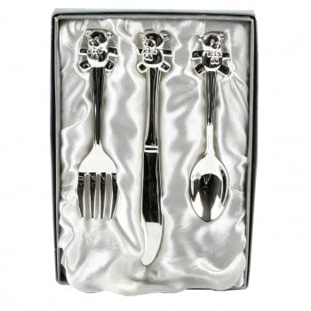 Widdop Gifts Novelty Gifts Silver Plated Children's Teddy Bear Cutlery Set