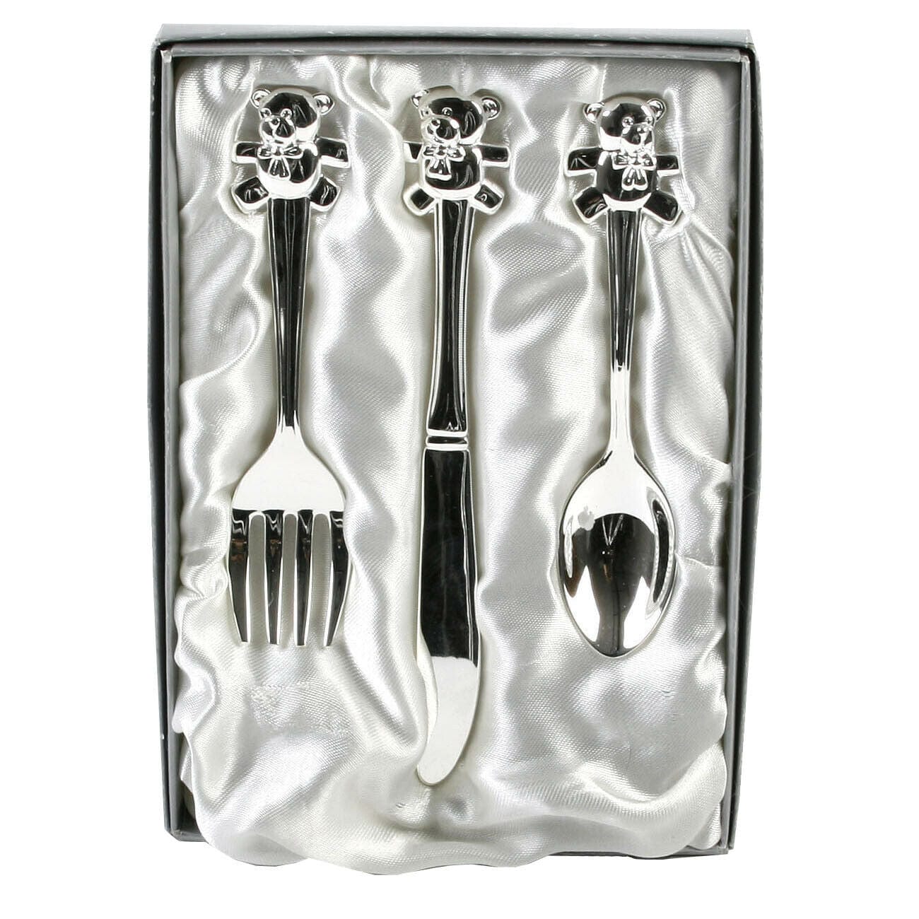 Widdop Gifts Novelty Gifts Silver Plated Children's Teddy Bear Cutlery Set