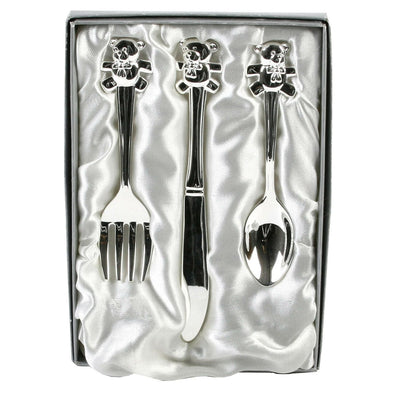 Widdop Gifts Novelty Gifts Silver Plated Children's Teddy Bear Cutlery Set