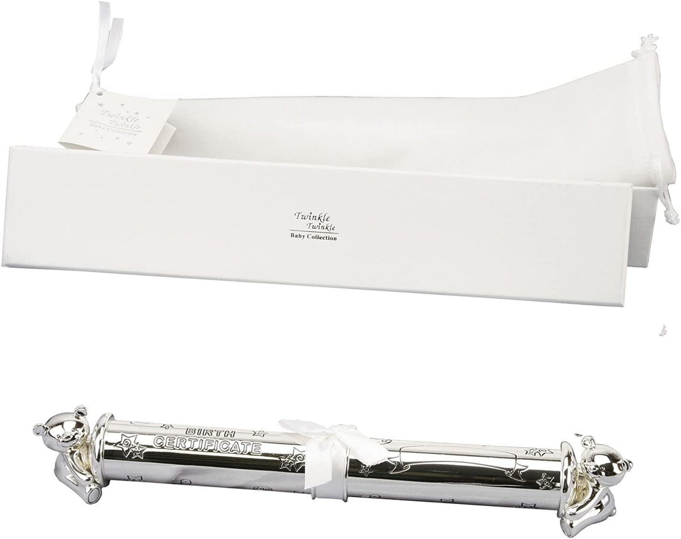 Widdop Gifts Novelty Gifts Twinkle Silver Plated Birth Certificate Tube