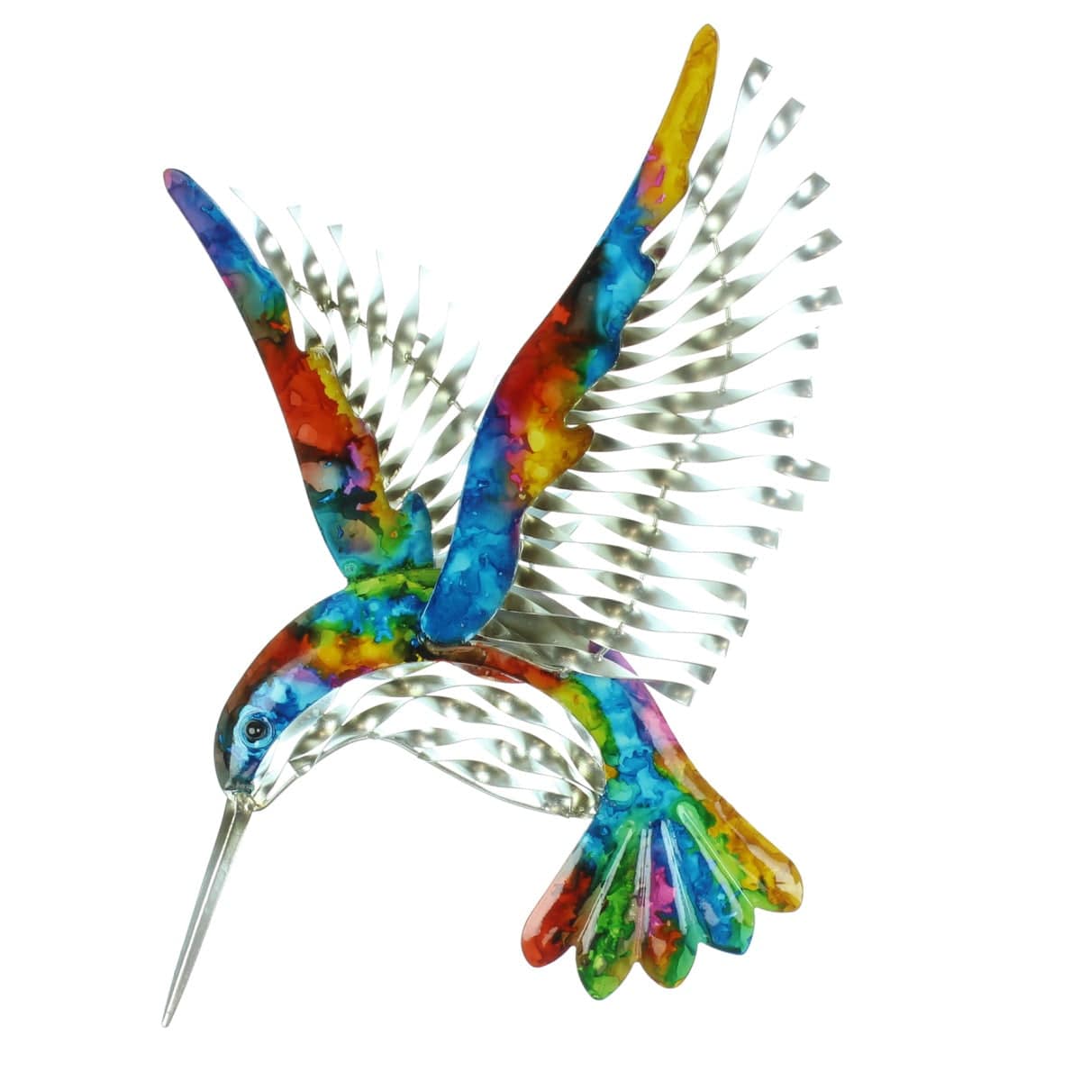 Widdop Gifts Wall Signs & Plaques Widdop Metal Colourful Hummingbird Garden Decoration