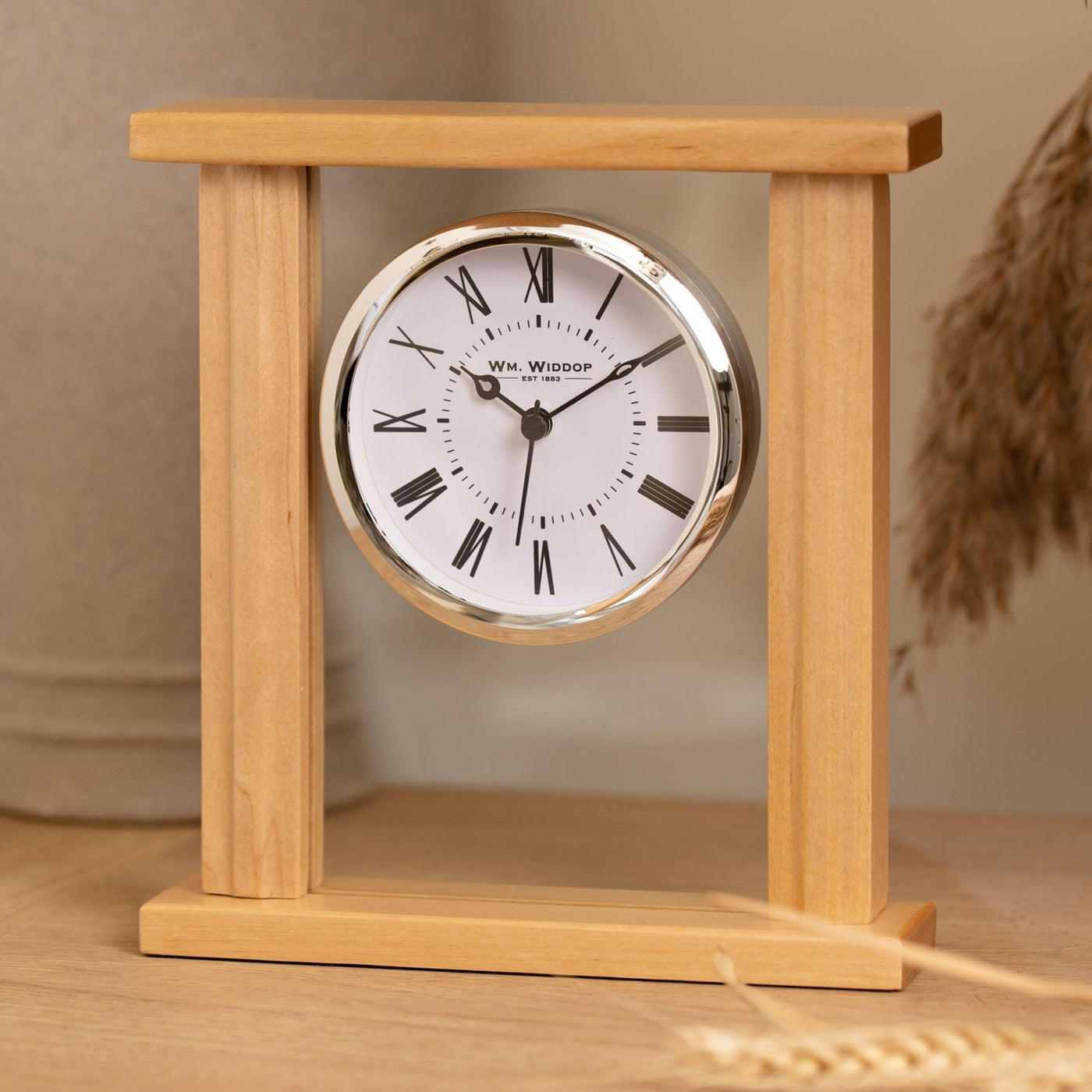 Widdop Gifts Clocks Wood and Glass Mantel Clock