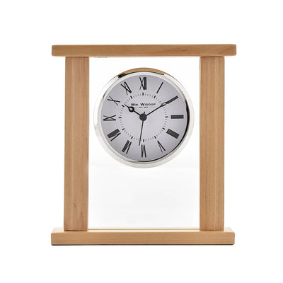 Widdop Gifts Clocks Wood and Glass Mantel Clock
