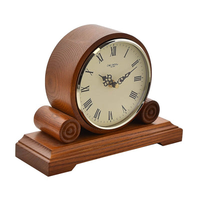 Widdop Gifts Clocks Wooden Scroll Design Mantel Clock
