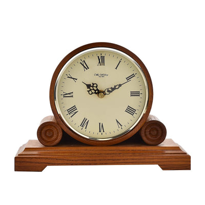 Widdop Gifts Clocks Wooden Scroll Design Mantel Clock