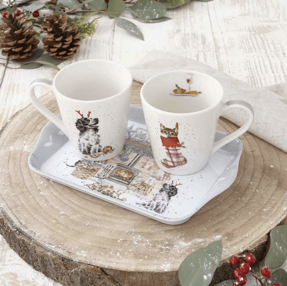Wrendale Designs Mugs & Drinkware Christmas No Place Like Home Mug and Tray Gift Set