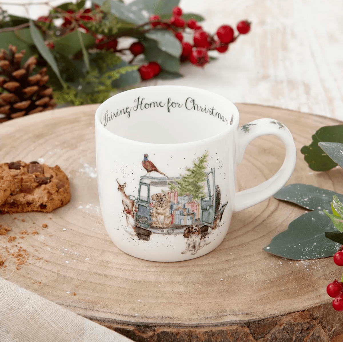 Wrendale Designs Mugs & Drinkware Driving Home For Christmas Mug