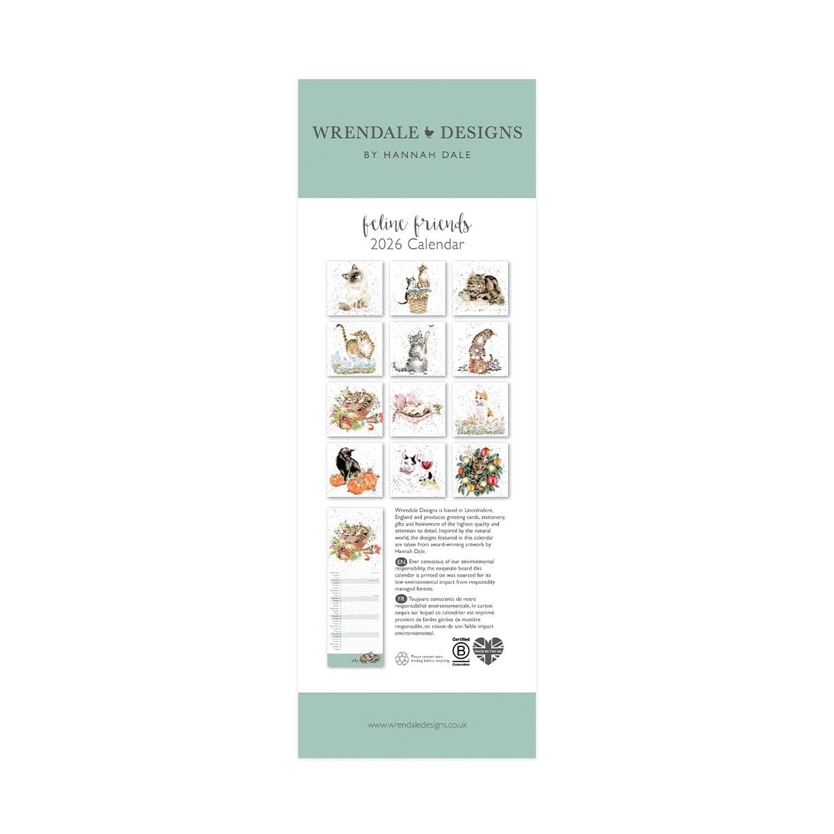 Wrendale Designs Calendars Feline Friends 2026 Calendar