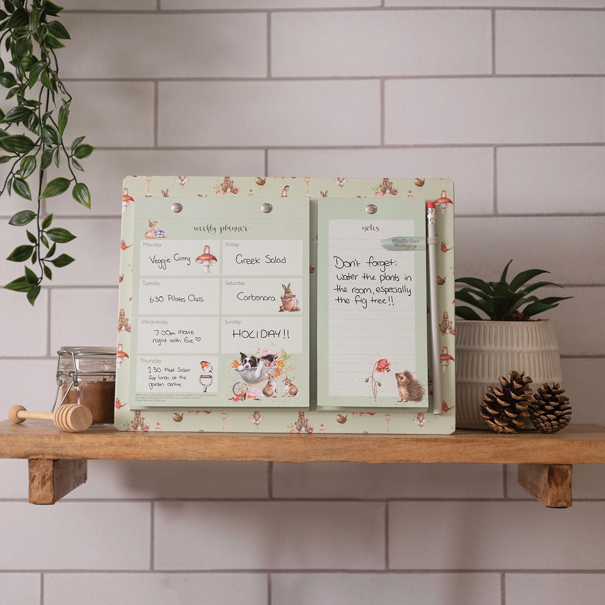 Wrendale Designs Stationery Garden Friends Weekly and Shopping Planner