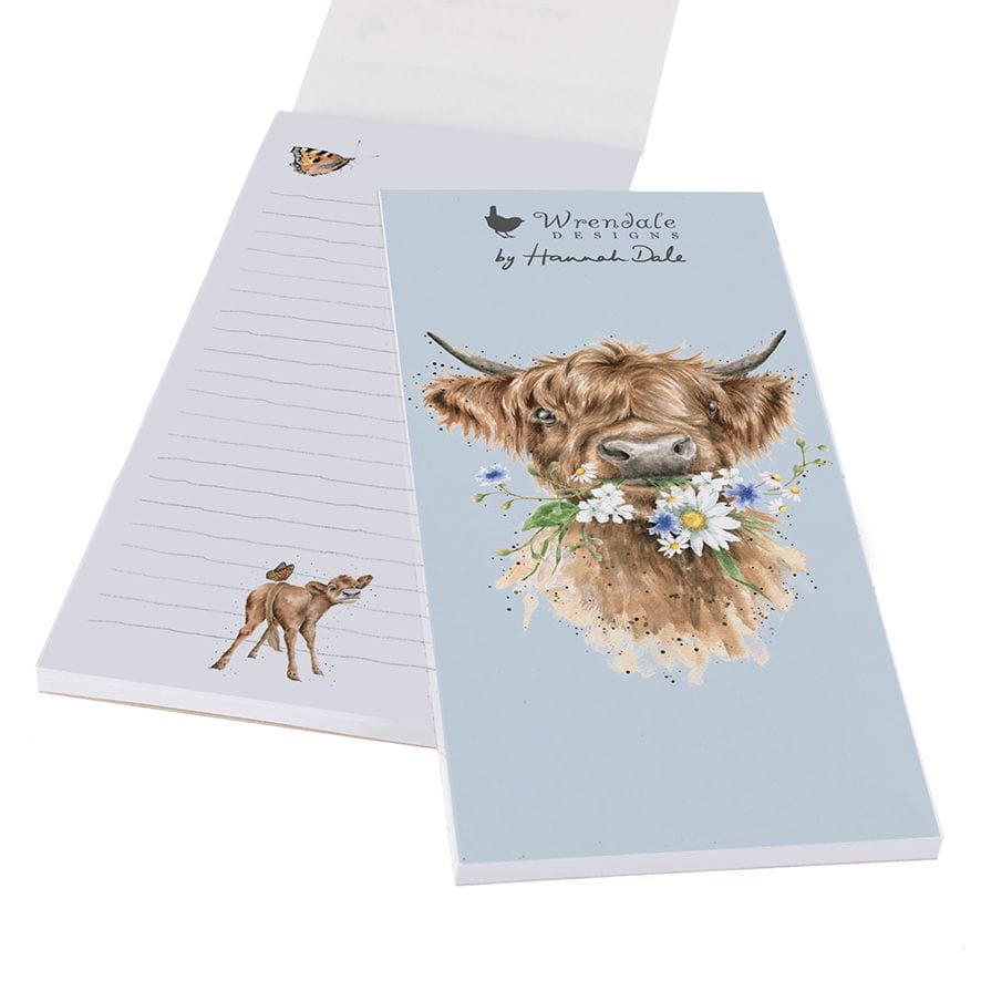 Wrendale Designs Stationery Highland Cow Illustrated Shopping List Pad