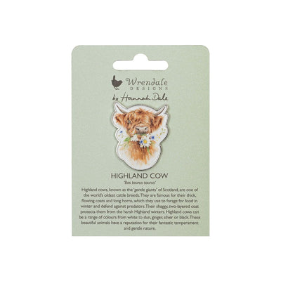 Wrendale Designs Beauty Accessories Highland Cow Pin Badge