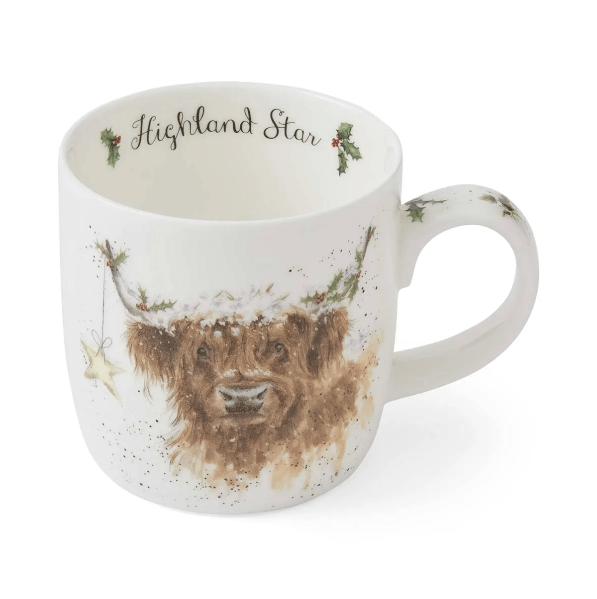 Wrendale Designs Mugs & Drinkware Highland Cow Star Christmas Mug