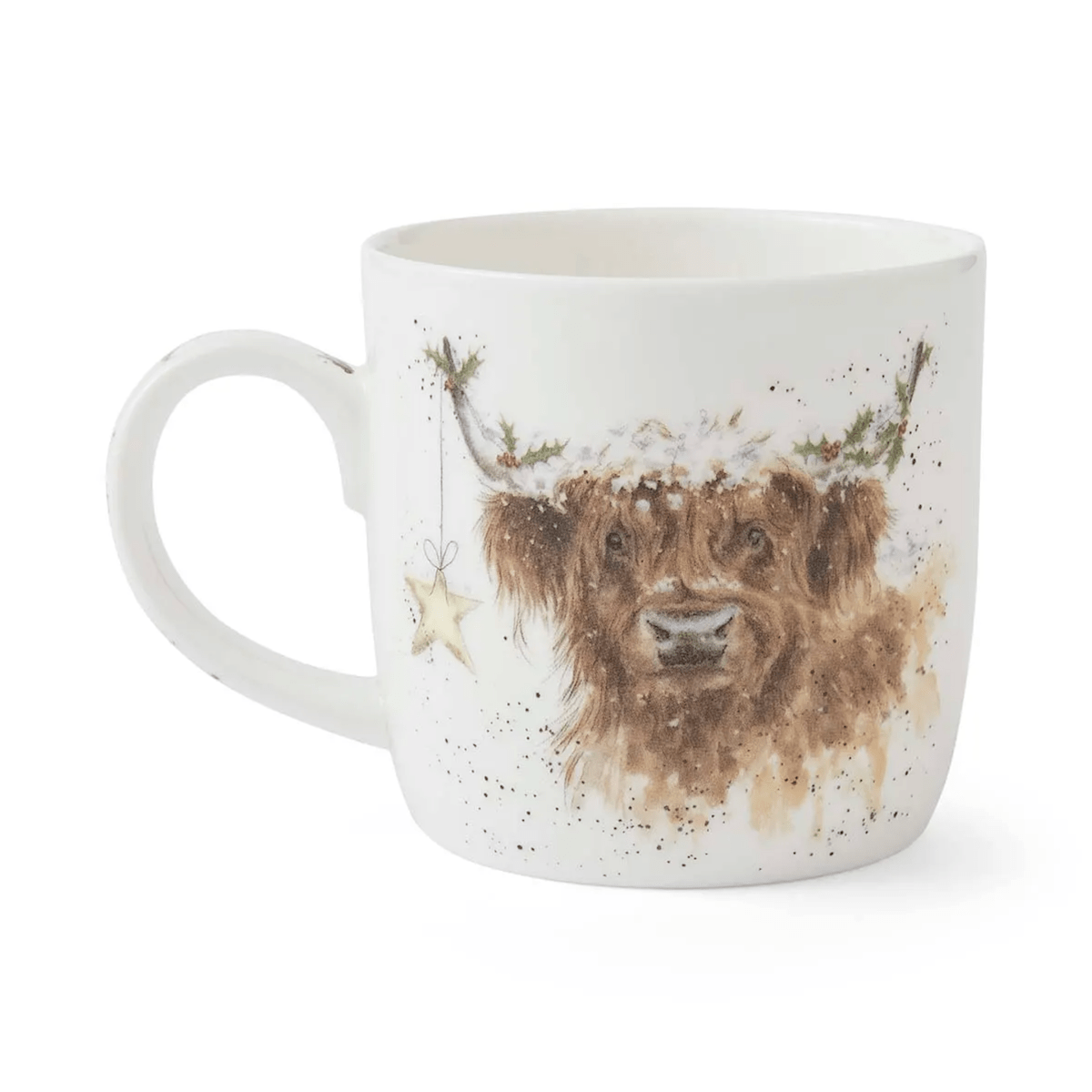 Wrendale Designs Mugs & Drinkware Highland Cow Star Christmas Mug
