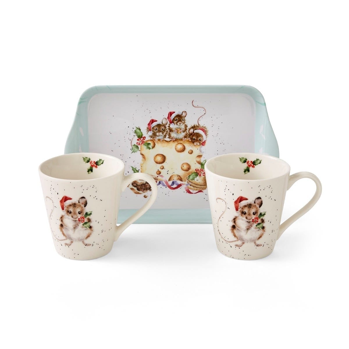 Wrendale Designs Mugs & Drinkware Holly Jolly Christmas Mice Mug and Tray Set
