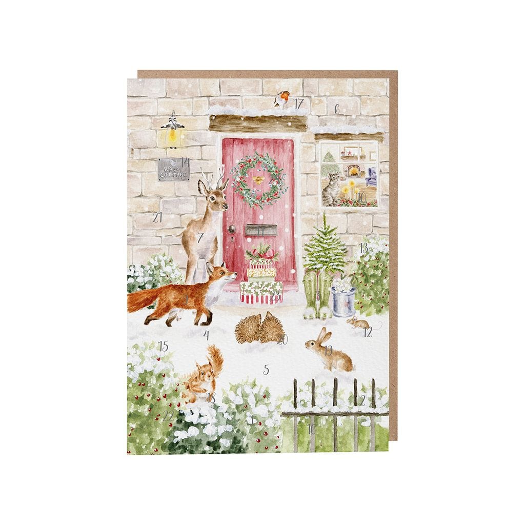 Wrendale Designs Advent Calendar Christmas cottage Illustrated Animal Design Advent Calendar Cards