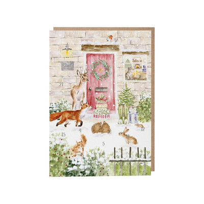 Wrendale Designs Advent Calendar Christmas cottage Illustrated Animal Design Advent Calendar Cards