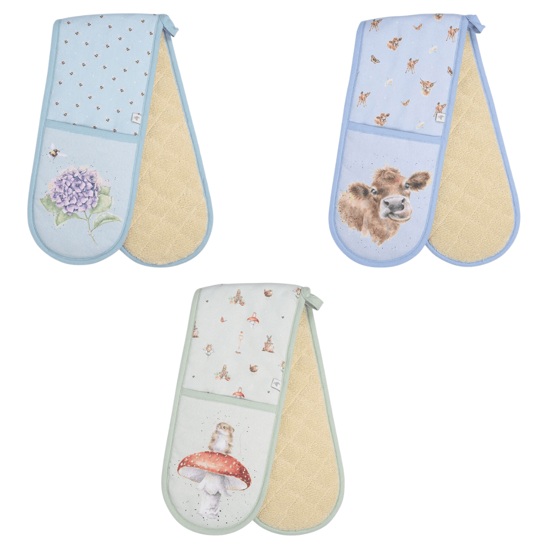 Wrendale Designs Illustrated Animal Oven Gloves Mollie and Fred