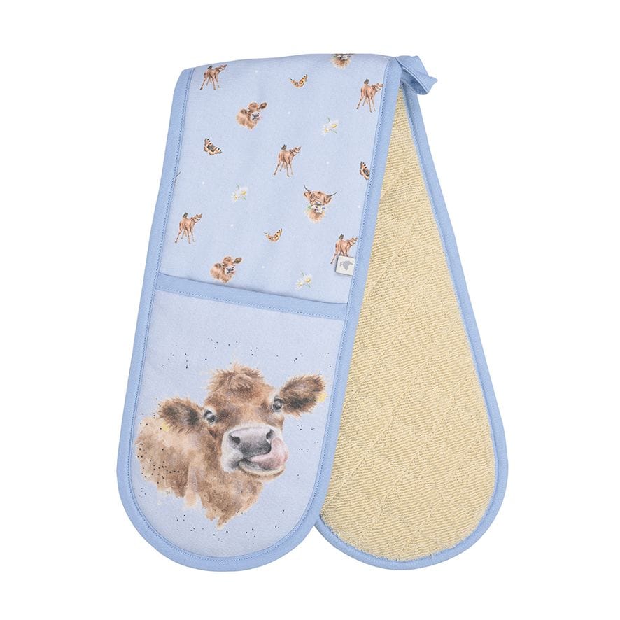 Wrendale Designs Kitchen Accessories Highland Cow Illustrated Animal Oven Gloves - Choice of Design