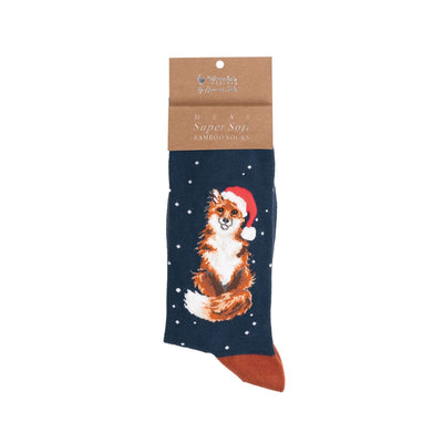 Wrendale Designs Socks Christmas Fox Illustrated Animal Socks For Men - Choice of Design