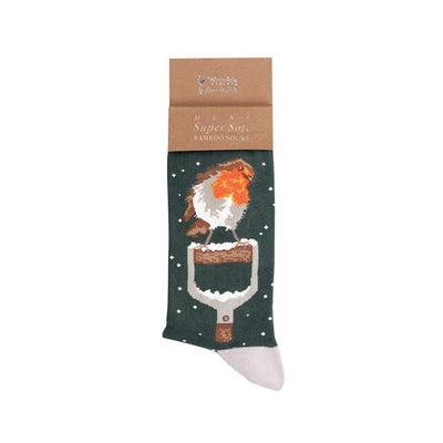 Wrendale Designs Socks Christmas Robin Illustrated Animal Socks For Men - Choice of Design