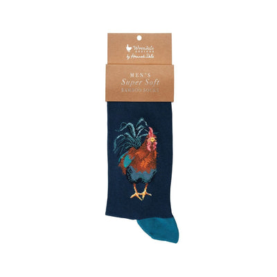 Wrendale Designs Socks Cockerel Illustrated Animal Socks For Men - Choice of Design