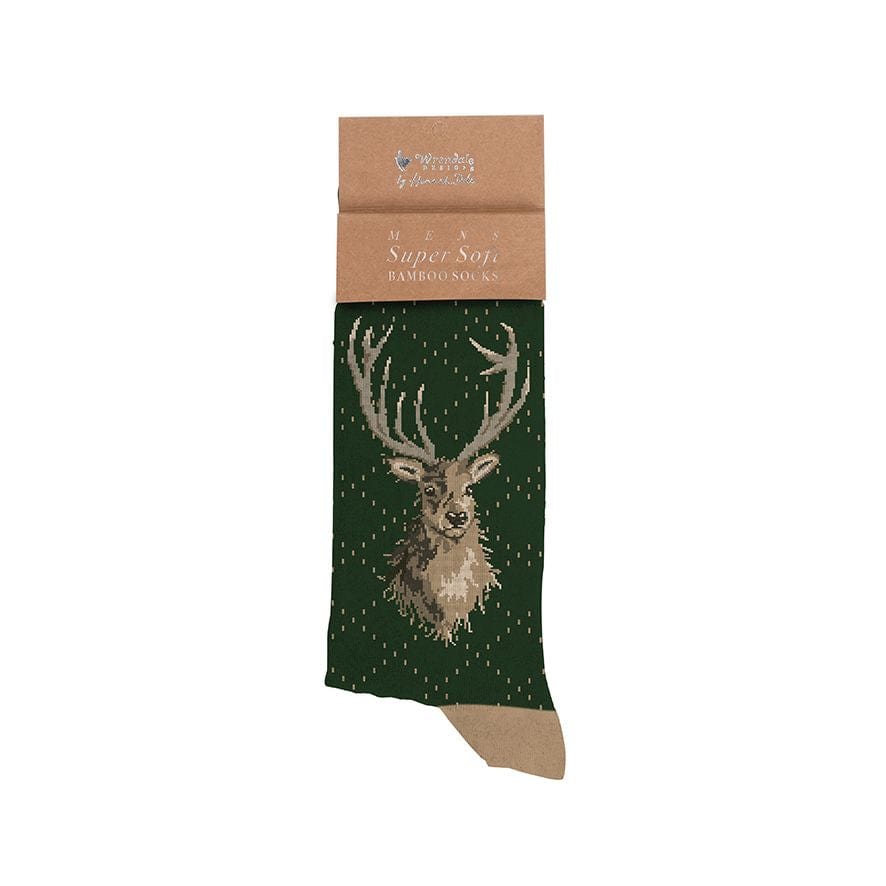 Wrendale Designs Socks Stag Illustrated Animal Socks For Men - Choice of Design